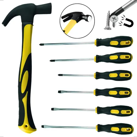 Kit Ferramentas Martelo Unha Jogo De Chaves Fenda Philips Imantadas Cietec