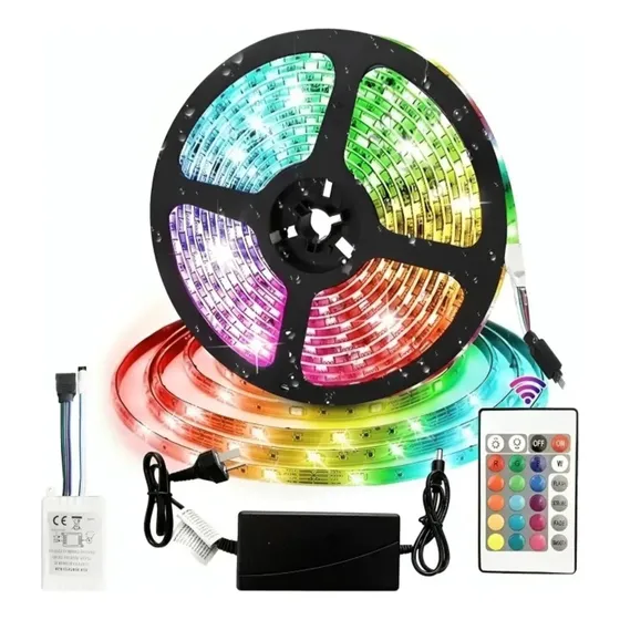 Cinta De Luz Led Rgb 5050 De 5 Metros Con Transformador