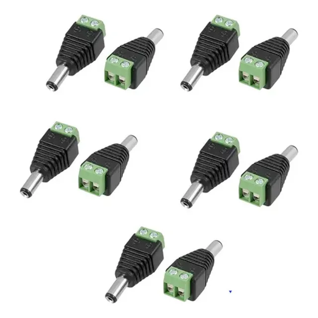  Pack X10 Conectores 12v 2.1mm Dc Macho Camaras Segurid Cctv