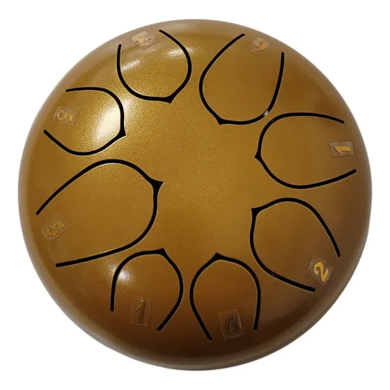 Steel Tongue Drum 6 Pulgadas 8 Tonos Dorado Meditacion Color Dorado Oscuro