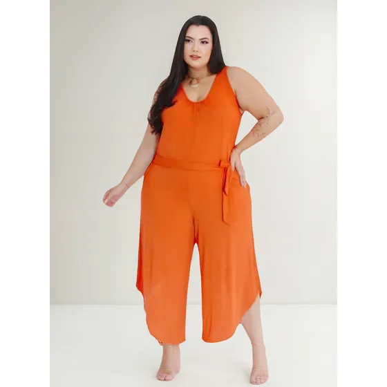 Kit 2 Macacão Pantacourt Feminino Plus Size Extra Regata