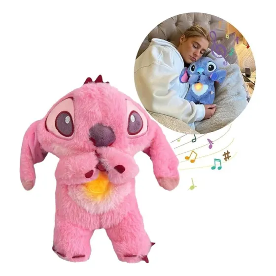 Peluche Stitch Con Luz Música Respira Y Mueve Las Orejas