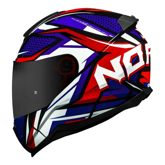 Capacete Integral Norisk Sharp Razor Azul, Vermelho e Branco Tamanho 60 — foto 2