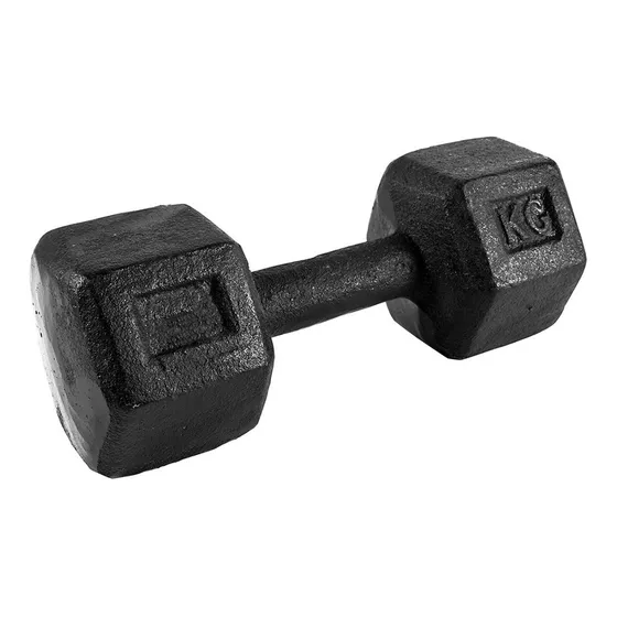 Mancuernas Fundicion Hexagonal 8 Kilos Pesas Sport Maniac Color Negro