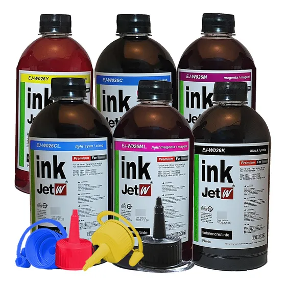 Tinta Compativel Com Epson T082 T50 Tx720 Tx730 6 X 500ml Tinta Black Hd | Preto, Yellow | Amarelo, Cyan | Ciano, Light Cyan | Ciano Claro, Magenta E Light Magenta | Magenta Claro