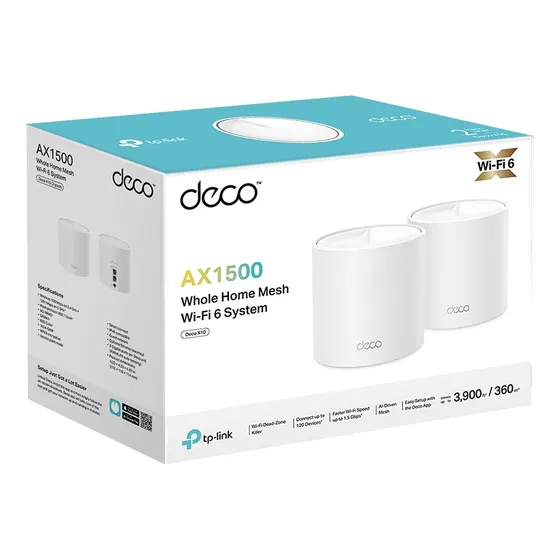 Router Sistema Mesh Wi-fi 6 TP-Link Deco X10 Giga AX1500 2 unidades