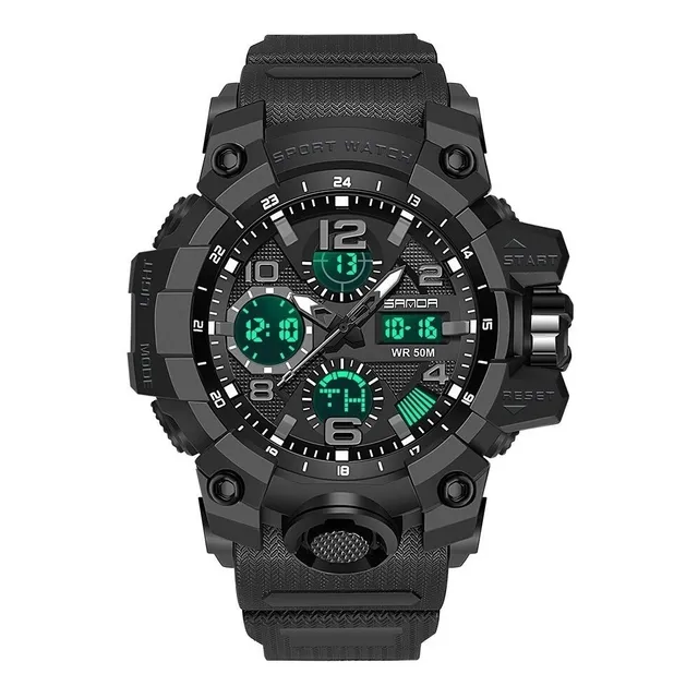 Reloj Deportivo Hombre Sanda 6021 Militar Dual Timer