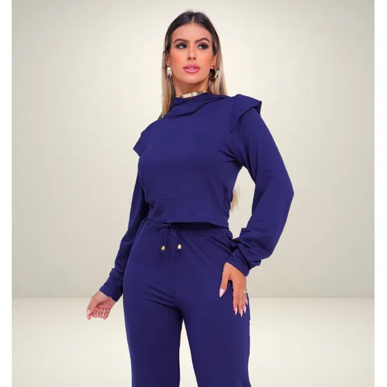 Conjunto Moletinho Básico Confortável Inverno Frio Feminino