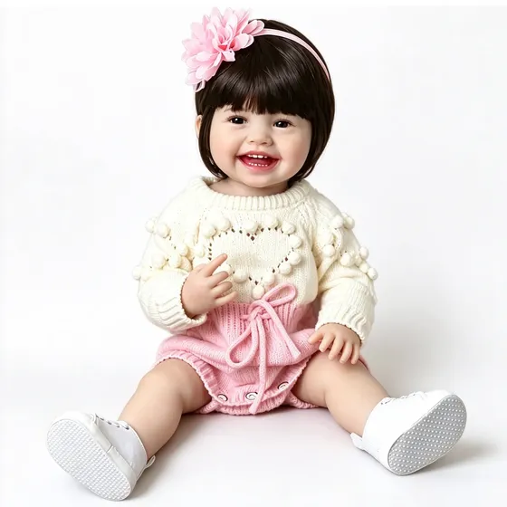 Boneca Bebê Realista 55 Cm Vinil Macio