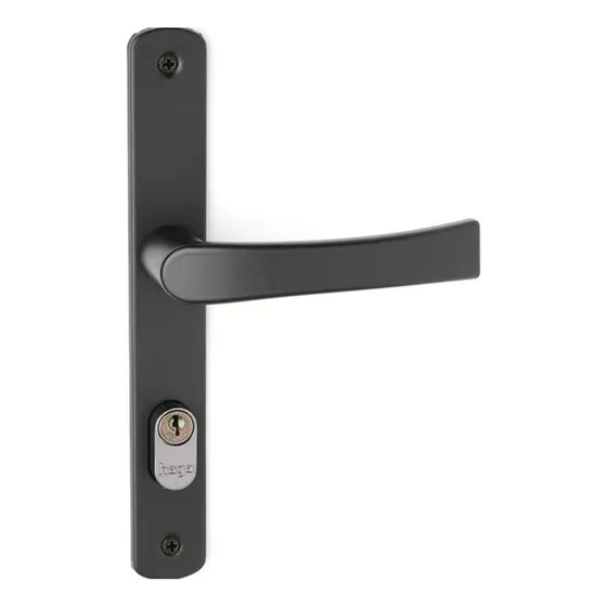 Fechadura Haga Berlin Externa Preta Perfil Estreito 26300b Broca 21mm