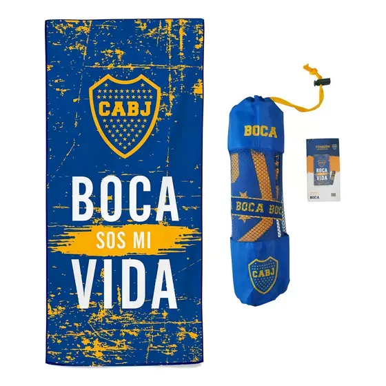 Toallon Secado Rapido Microfibra Boca Juniors 150x70 Color BocaSosMiVida Liso