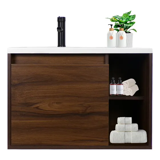 Gabinete De Baño Con Lavabo Decomobil Con Llave Minimalista Cantidad De Agujeros Para Llave Un Agujero Lavabo Blanco Mueble Parota