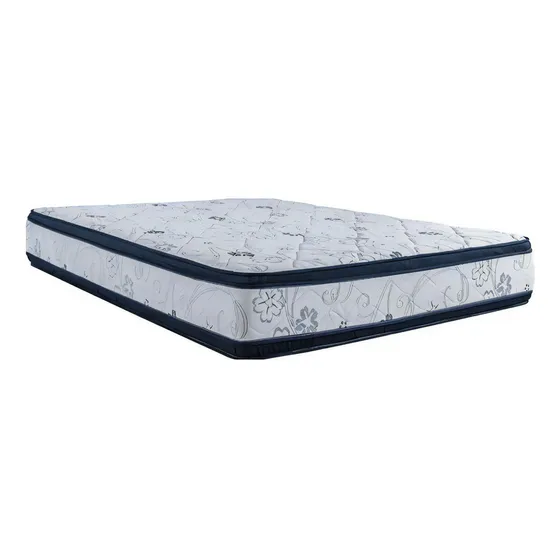 Colchón 2 Plazas Super Densidad 60 Ortopédico Azul/blanco 120kg Por Lado