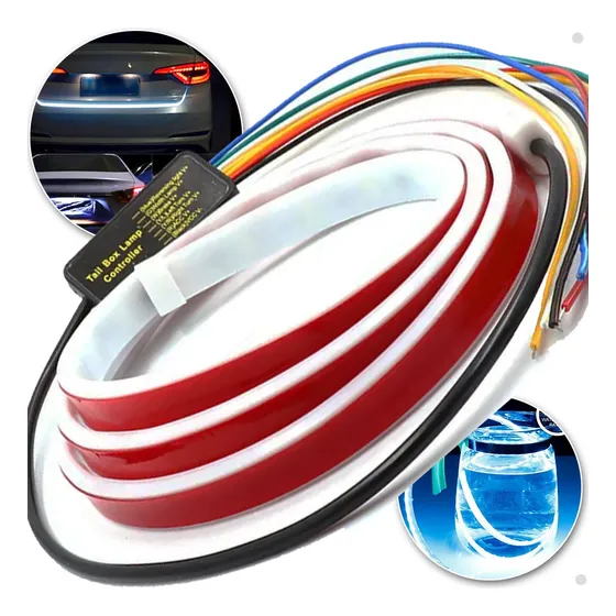 Fita 1.2m Led Porta Malas Luz Freio Pisca Rgb 12v Universal