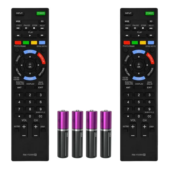 Kit 2 Controle Remoto Compatível Tv Sony Smart Lcd Bravia