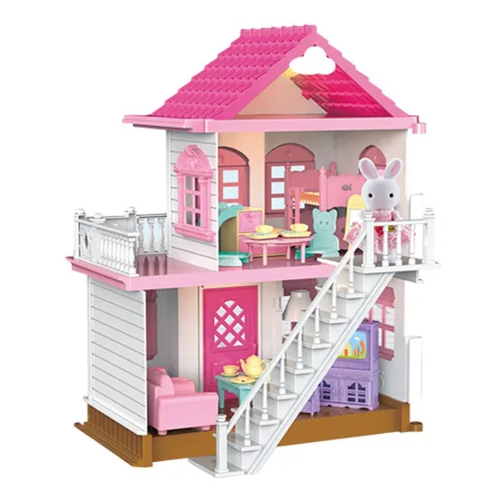 Casa De Conejitos Con Accesorios Luxuey Villa Para Niñas    