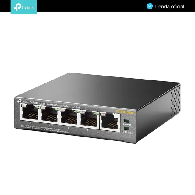 Tp-link, Switch Escritorio 5 Puertos Gigabit Poe, Tl-sg1005p