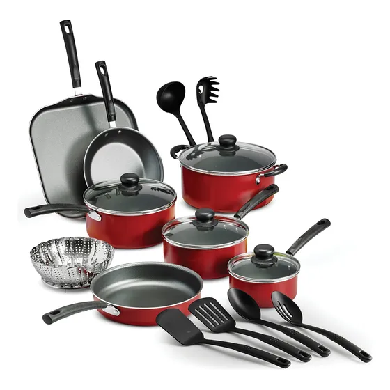 Utensilio Cocina Antiadherente 18 Pieza (rojo)