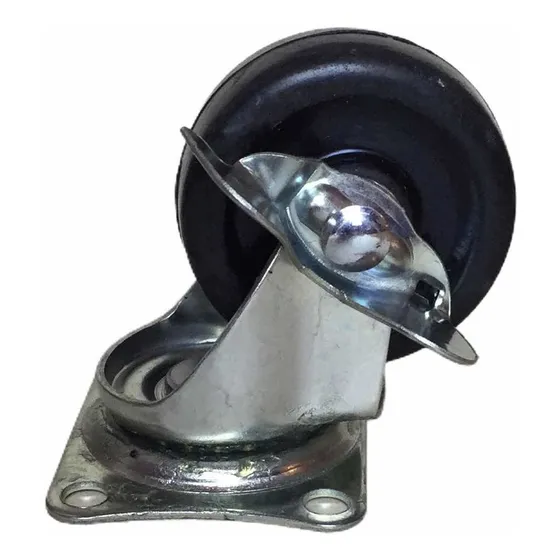 Rueda Base Giratoria De Goma Con Freno 50 Mm Base Metálica