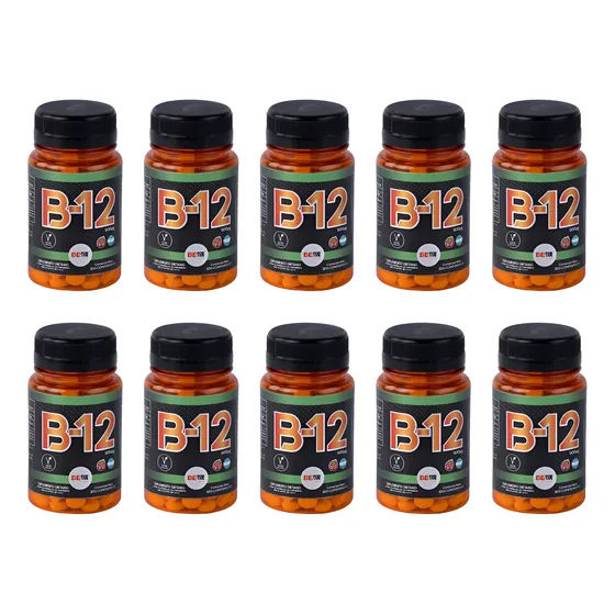 Kit 10 Vitamina B 12 Be Positive 100 Comprimidos 500g Vegano