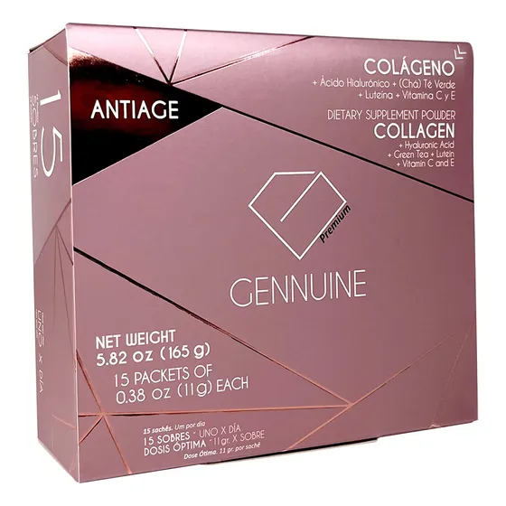 Gennuine Antiage  Colageno Hidrolizado Bebible X 15 Sobres