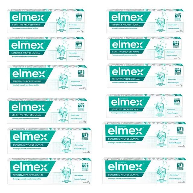 Elmex Creme Dental Sensitive Dentes Sensiveis 75g Kit C/12