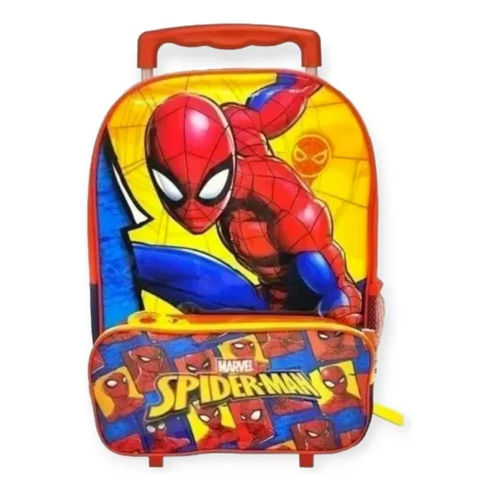 Mochila Con Carrito Varios Diseños Personajes 16 Pulgadas