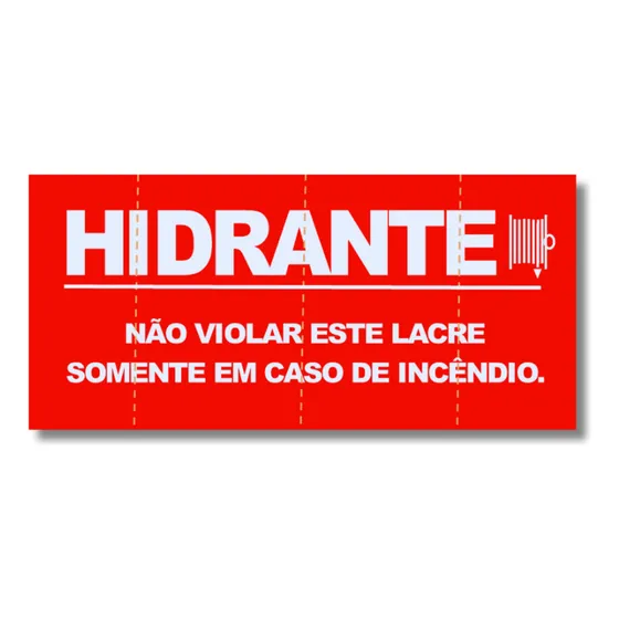 Lacre Adesivo Do Hidrante Destrutível Mangueira De  100 Pçs