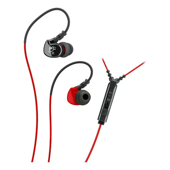 Fone De Ouvido C/ Fio Sport-fi S6p Com Acessórios Vermelho