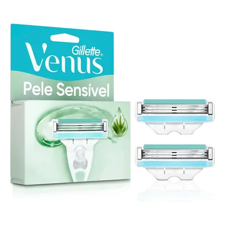 Carga para Aparelho de Depilar Gillette Venus Pele Sensível, 2 Unidades