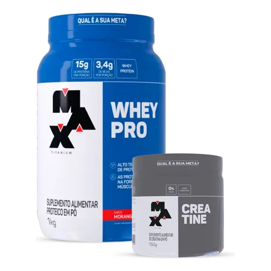 Combo Whey Pro 1kg E Creatina 150g Da Max Titanium