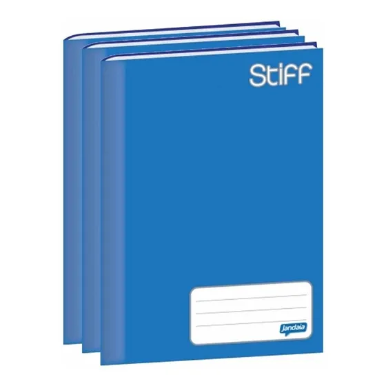 Caderno Brochura 1/4 Jandaia Stiff 96 Folhas Azul 5 Unidades