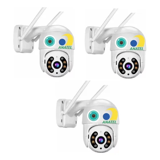 Kit 3 Câmera Ip Wifi Dome Rotativa Visão Noturna A8. Cor Br