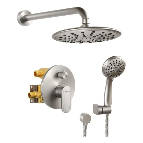 Sistema Regadera Juego Grifo Para Montar Pared Baño Tipo 8 
