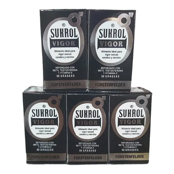 Sukrol Vigor Hombre Sexual Nervios Cerebro 50 Grageas 5 Pzas Sabor Sin Sabor