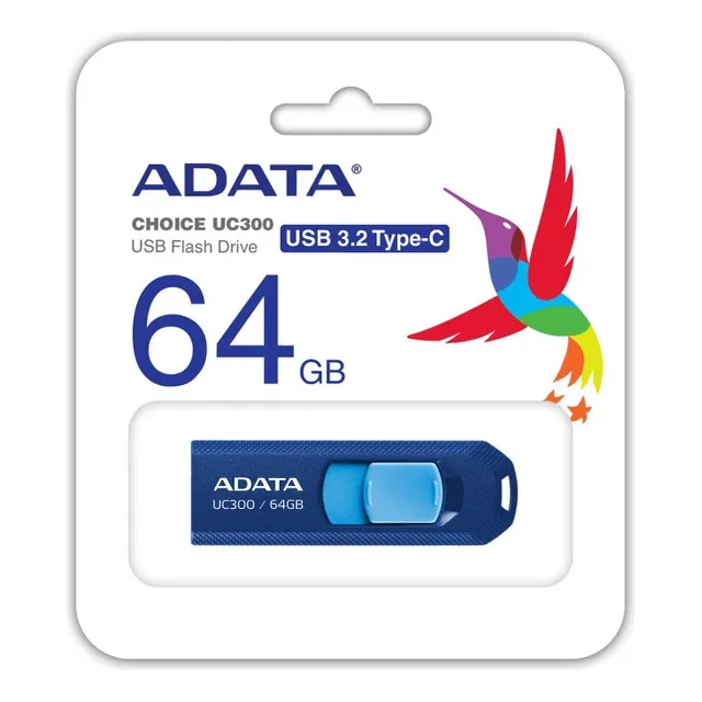 Memoria Flash Adata Acho-uc300-64g-rnb/bu Azul 64gb Usb-c