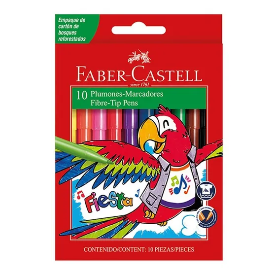 Fibras / Marcadores Faber Castell Largas X 10 Unidades