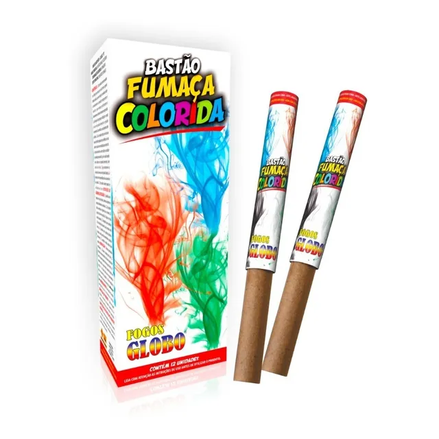Fumaça Colorida Bastão 20mm (12 Unidades) Chá Revelação Foto