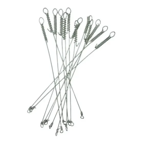 Kit 100 Encastoador Pesca Empate Aço Rígido Inox 24x10
