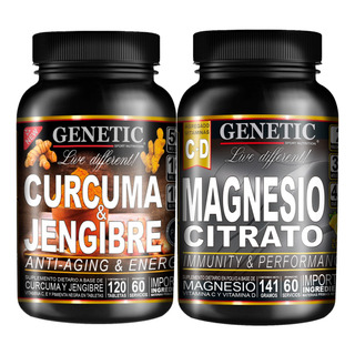 60 Días Antiox Cúrcuma Jengibre Magnesio Citrato Vit Genetic 60 Días Antiox Cúrcuma Jengibre Magnesio Citrato Vit Genetic