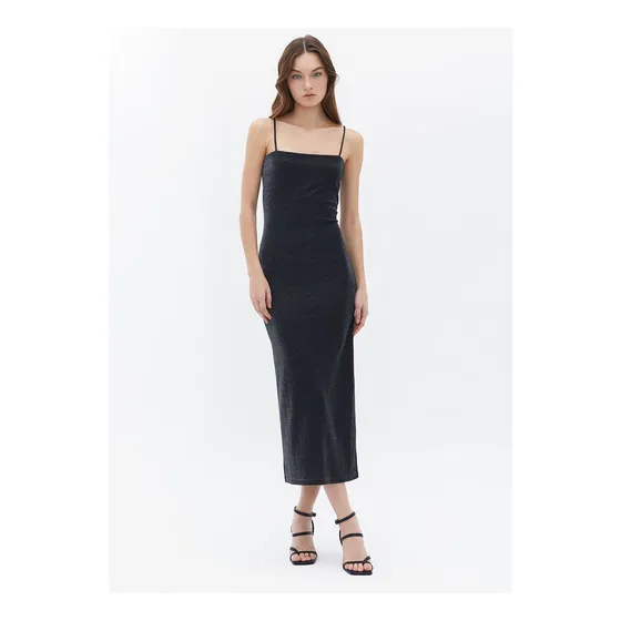 Vestido Sexy Fiesta Negro Metálico Talla M Oferta