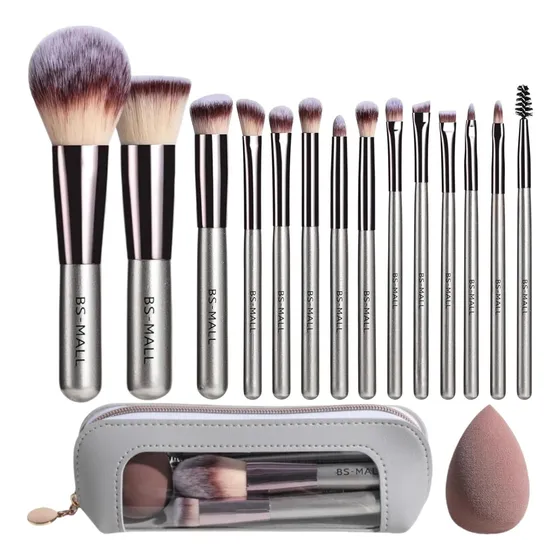 Set De Brochas Basicas Bs-mall Champagne Travel Bmakeup