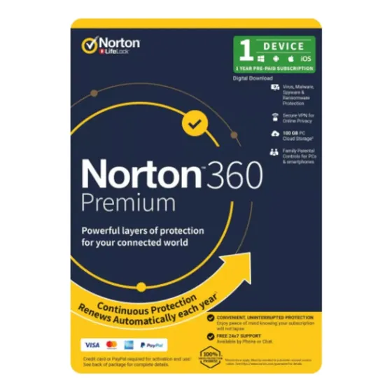 Licencia Norton Security Deluxe 5 Equipos 1 Año Original