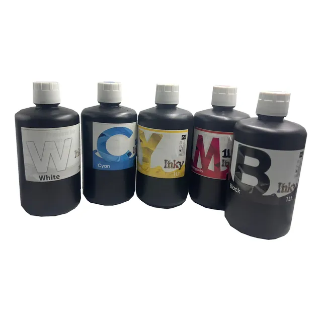 Kit De Tinta Uv 1 Litro Bk/c/m/y/w  Para Impresora Uv