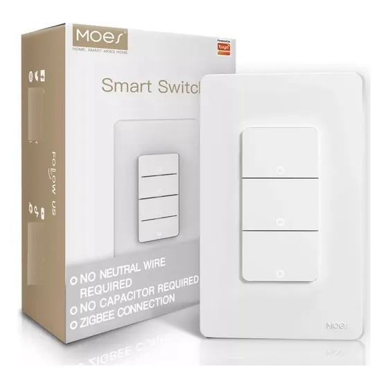 Moes Botón Wifi Interruptor Inteligente 3vías Con Neutro