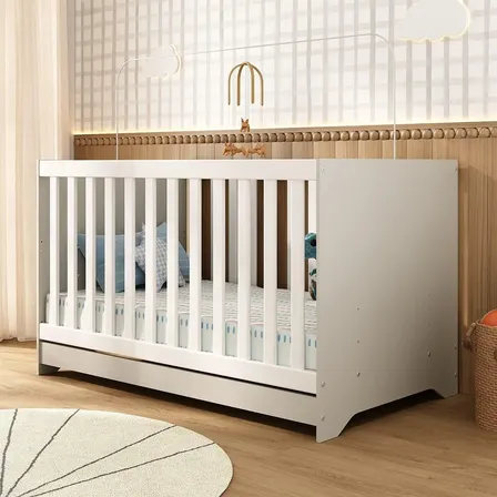 Berço Americano 3 Em 1 Para Colchão 130x70cm Multimóveis 0527pa Off White/branco