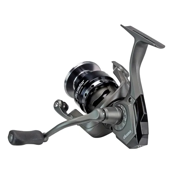 Reel Okuma Acuador Acu-4000 Color Negro Y Dorado Lado De La Manija Derecho/izquierdo