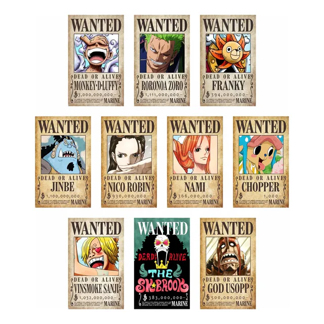 Cuadros One Piece Recompensas Nuevas X 10 Mini Set
