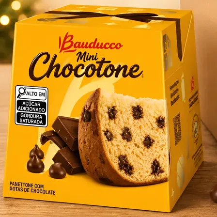 Atacado Kit 24 Mini Chocottone Bauducco 80g Natal Panetone 24 Mini Chocottone