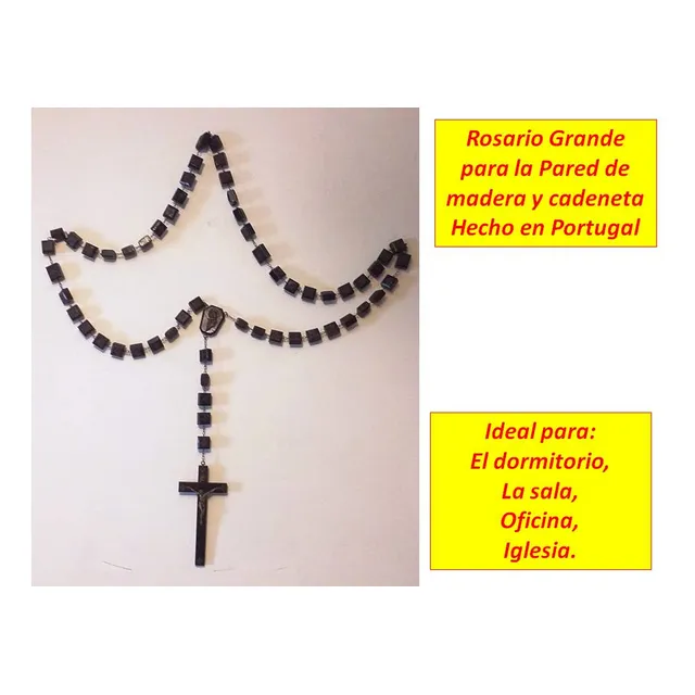 Rosario Grande De Cadeneta Y Madera Importado De Portugal